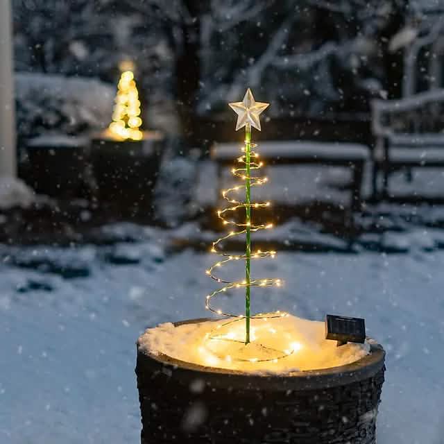 LED Christmas Tree Outdoor Solar Ground Plug Lights by DailySale