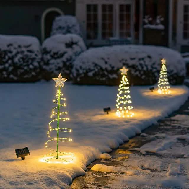 LED Christmas Tree Outdoor Solar Ground Plug Lights by DailySale