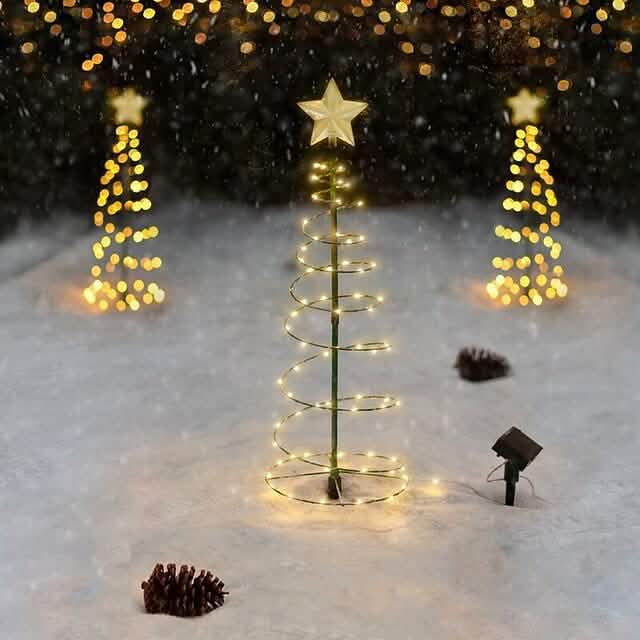 LED Christmas Tree Outdoor Solar Ground Plug Lights by DailySale