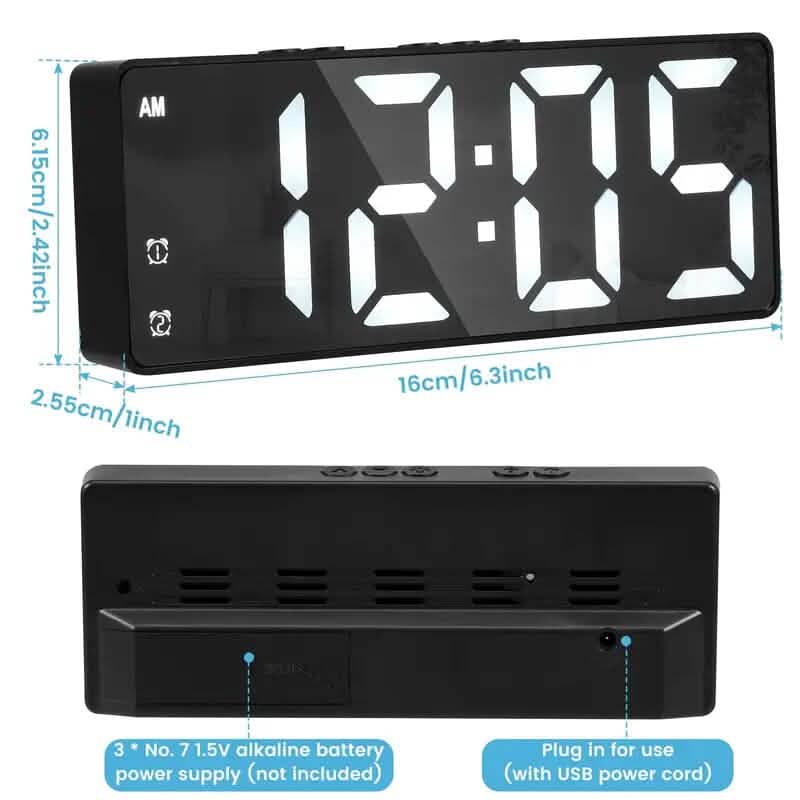 LED Digital Alarm Clock with Dual Alarms, Voice Control and more by DailySale