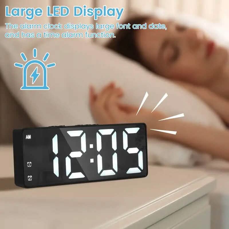 LED Digital Alarm Clock with Dual Alarms, Voice Control and more by DailySale