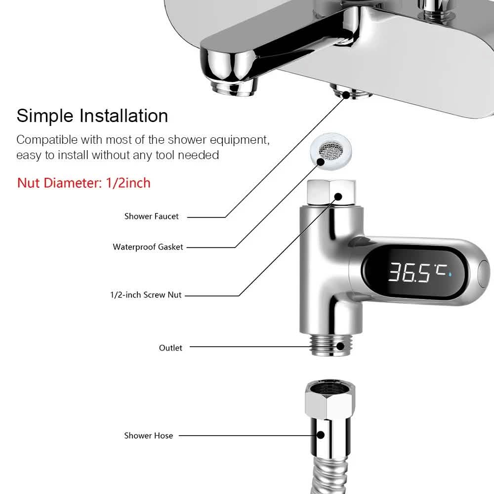 LED Digital Shower Thermometer by DailySale