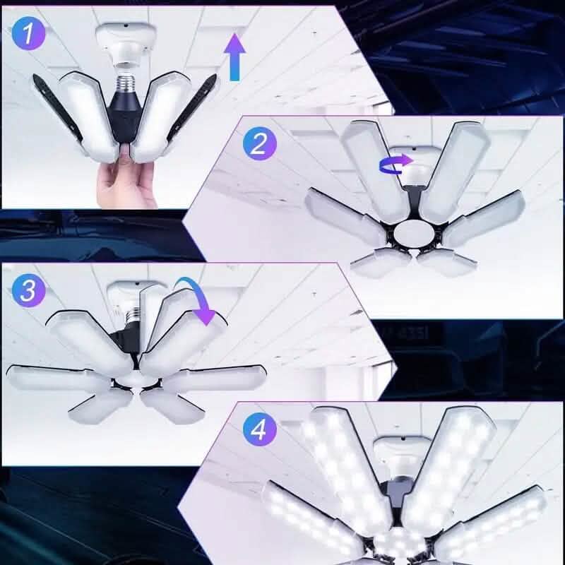 LED Garage Ceiling Lights 150W 15000LM 6500K with 6+1 Deformable Panels by DailySale