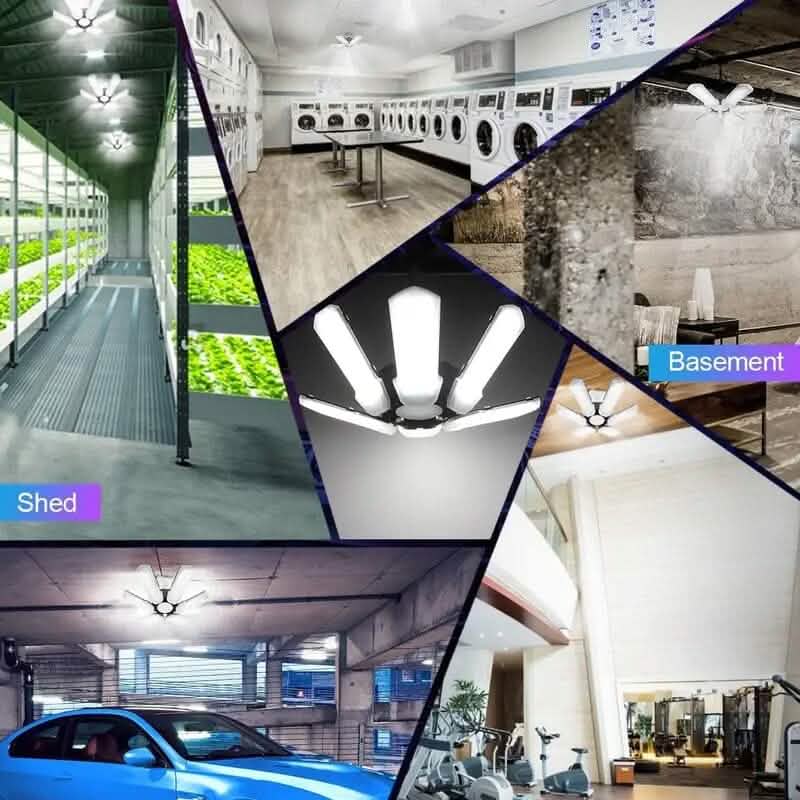 LED Garage Ceiling Lights 150W 15000LM 6500K with 6+1 Deformable Panels by DailySale
