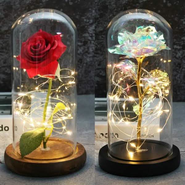 LED Glass Cover Simulation Foil Rose Flower by DailySale