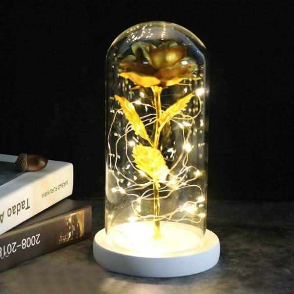 LED Glass Cover Simulation Foil Rose Flower by DailySale