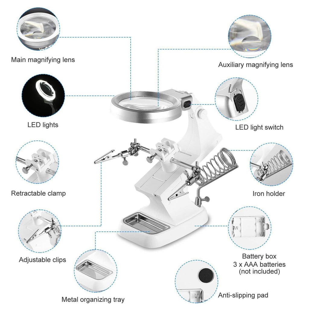 LED Lights Helping Hands Magnifying Glass by DailySale