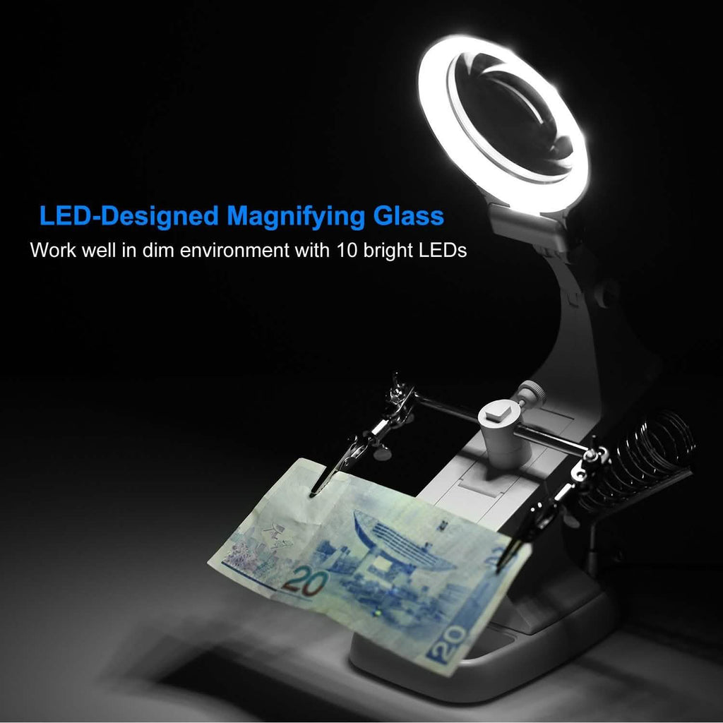 LED Lights Helping Hands Magnifying Glass by DailySale
