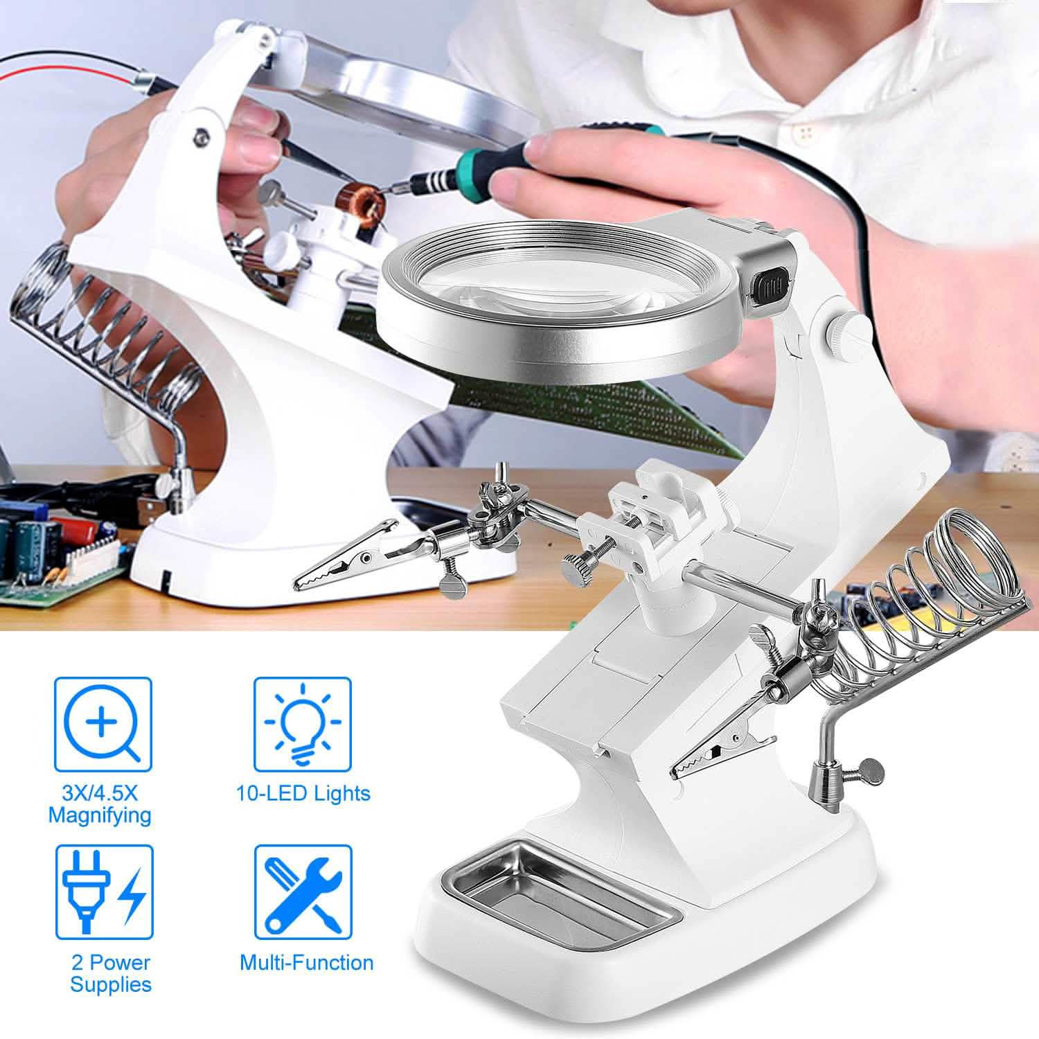 LED Lights Helping Hands Magnifying Glass by DailySale