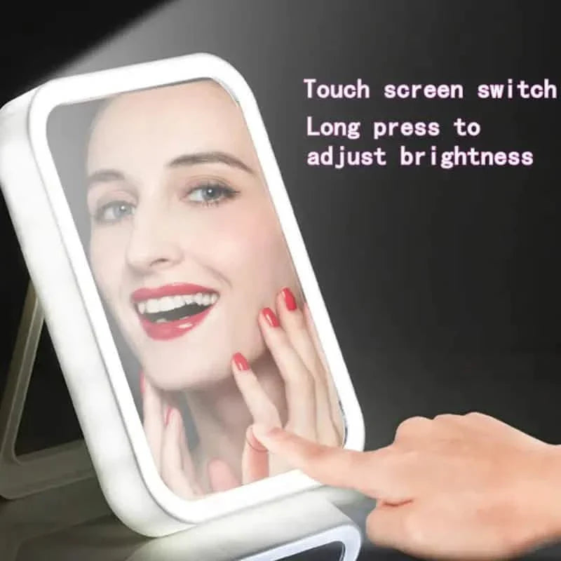 LED Makeup Mirror Touch Screen 3 Light Portable Standing Folding Vanity Mirror by DailySale