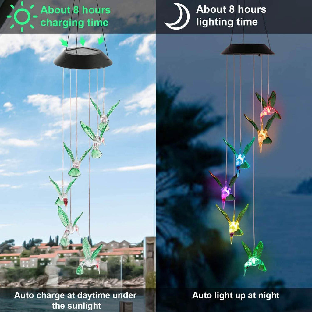 LED Solar Hummingbird Wind Chime by DailySale