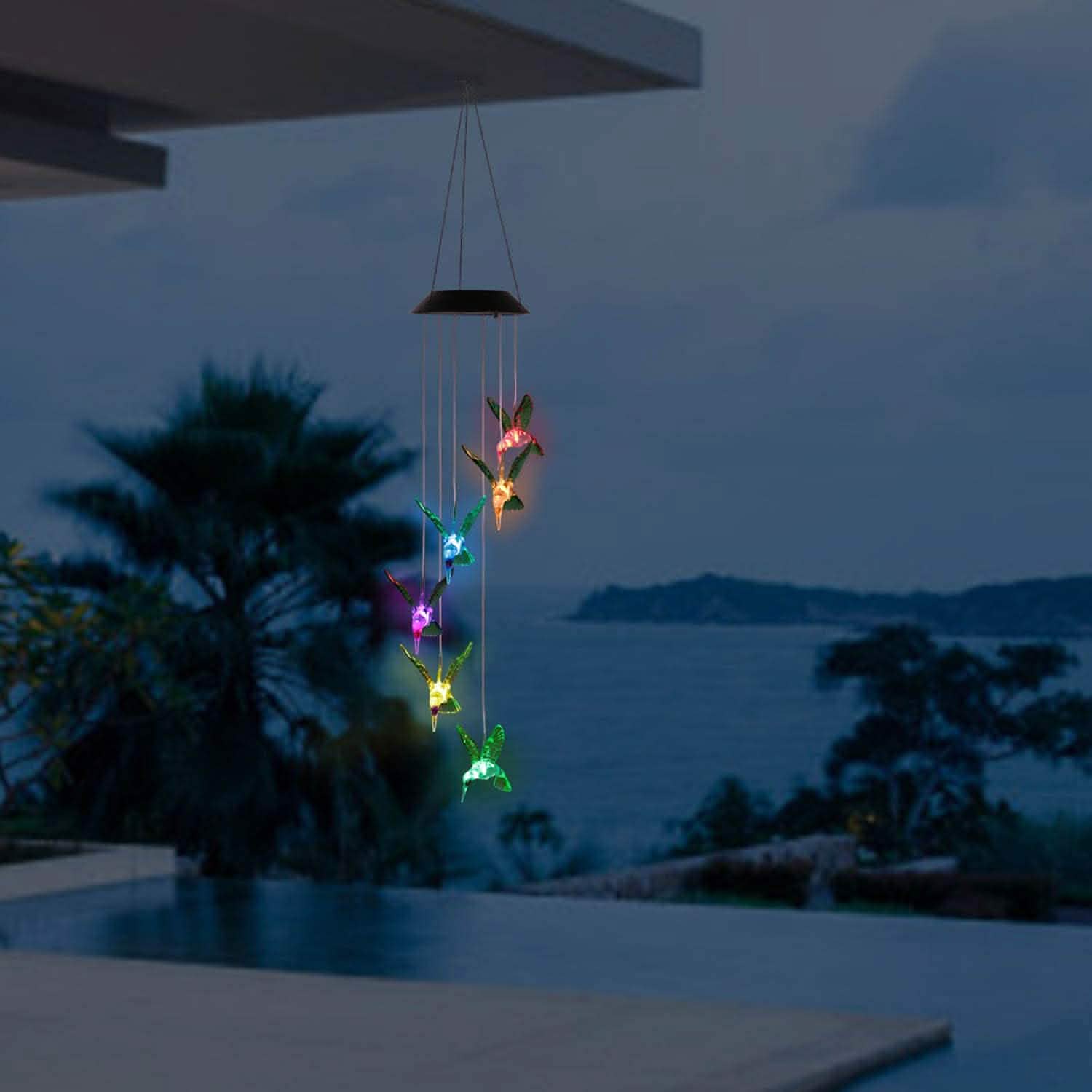 LED Solar Hummingbird Wind Chime by DailySale