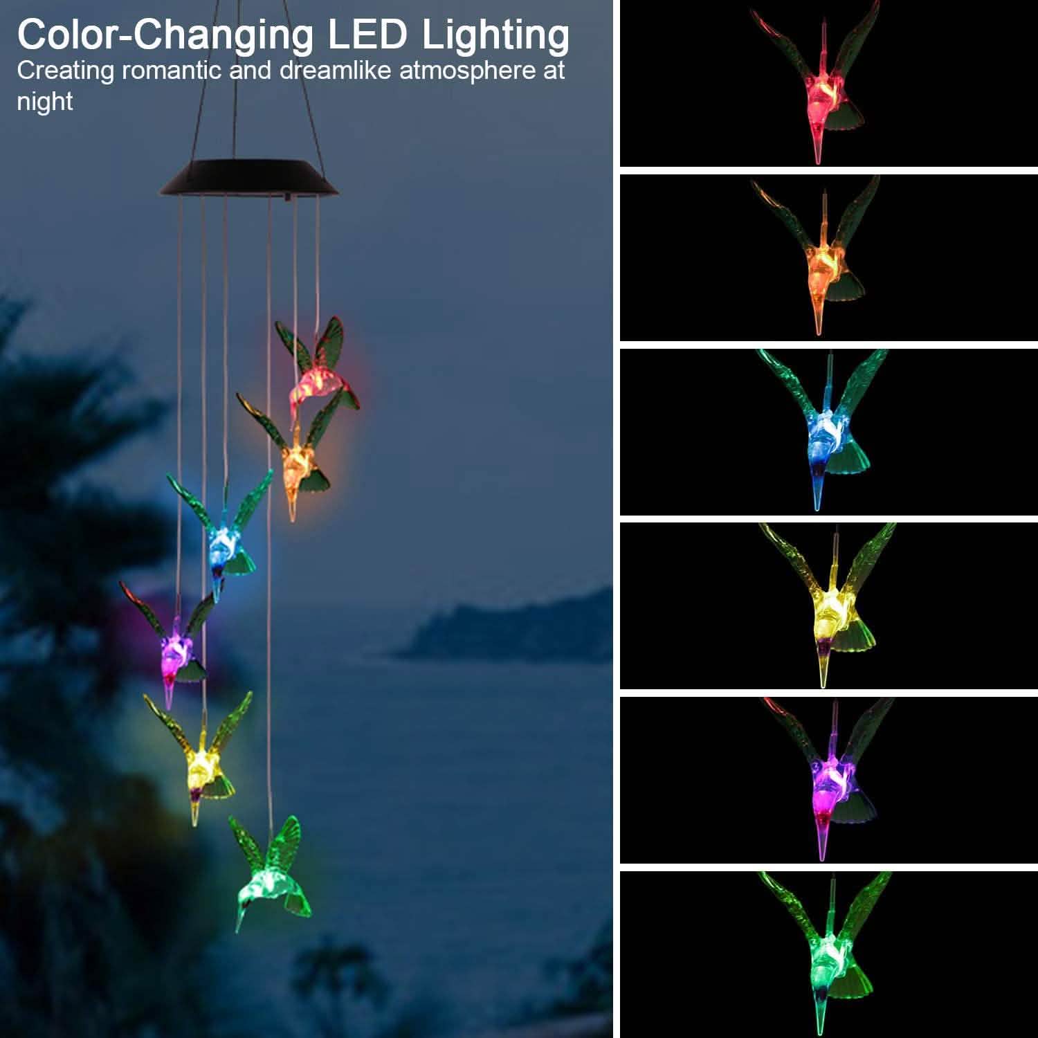 LED Solar Hummingbird Wind Chime by DailySale