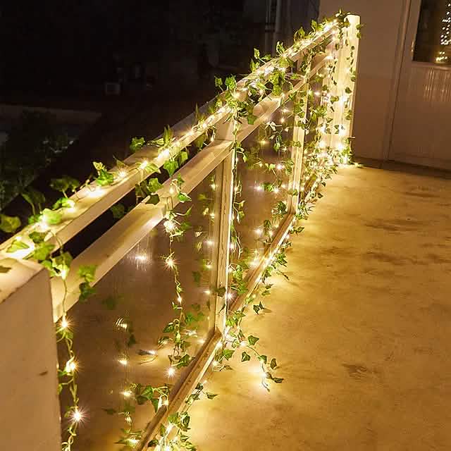 LED Solar Ivy Leaf String Light by DailySale