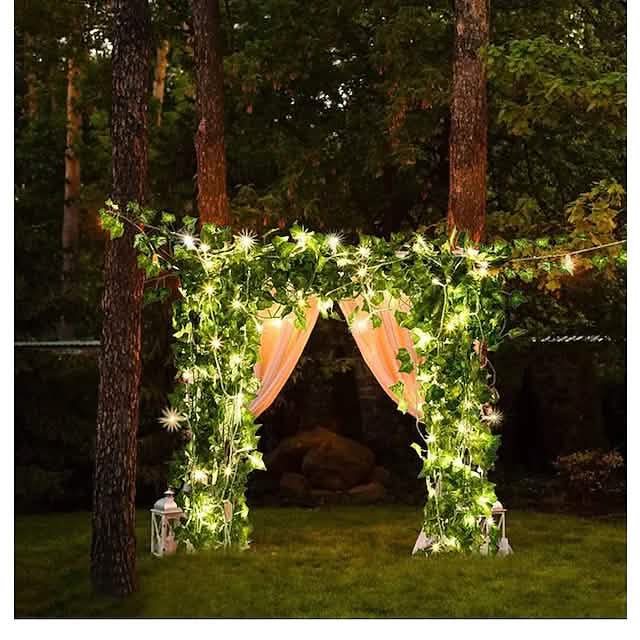 LED Solar Ivy Leaf String Light by DailySale