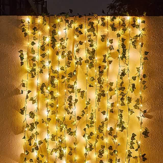 LED Solar Ivy Leaf String Light by DailySale