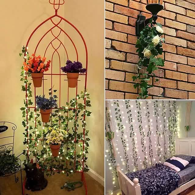 LED Solar Ivy Leaf String Light by DailySale