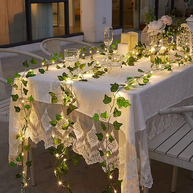 LED Solar Ivy Leaf String Light by DailySale