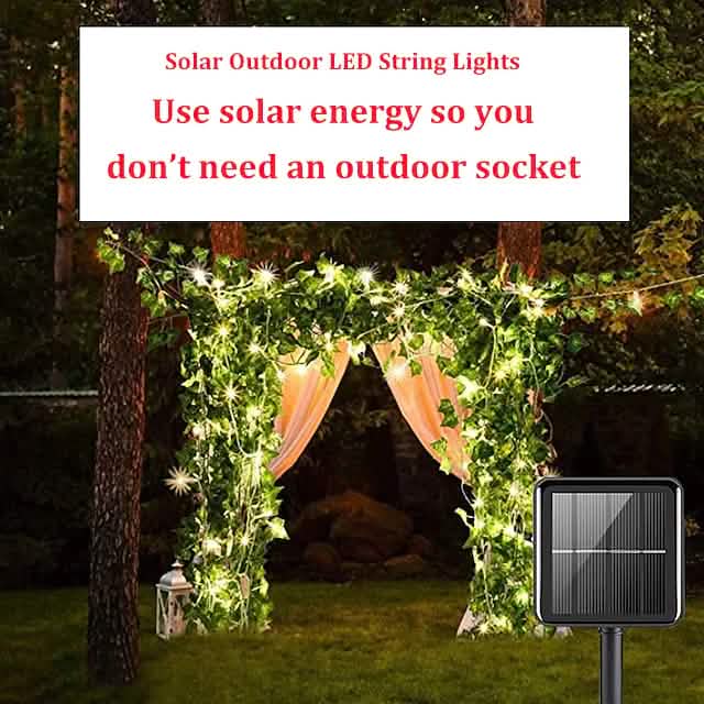 LED Solar Ivy Leaf String Light by DailySale