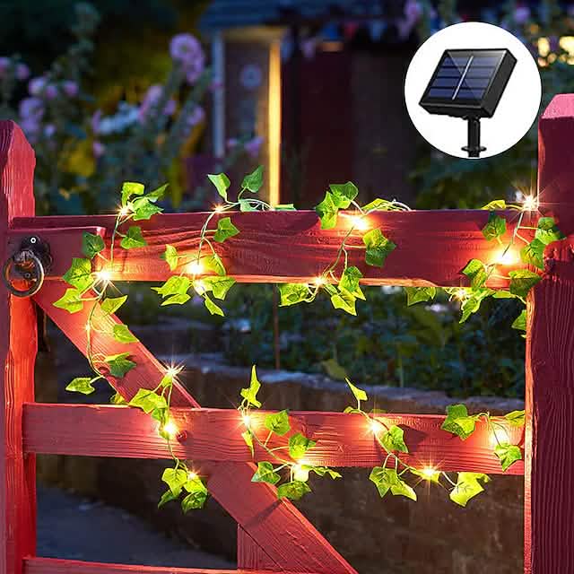 LED Solar Ivy Leaf String Light by DailySale