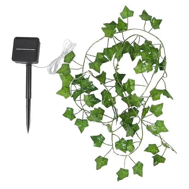 LED Solar Ivy Leaf String Light by DailySale