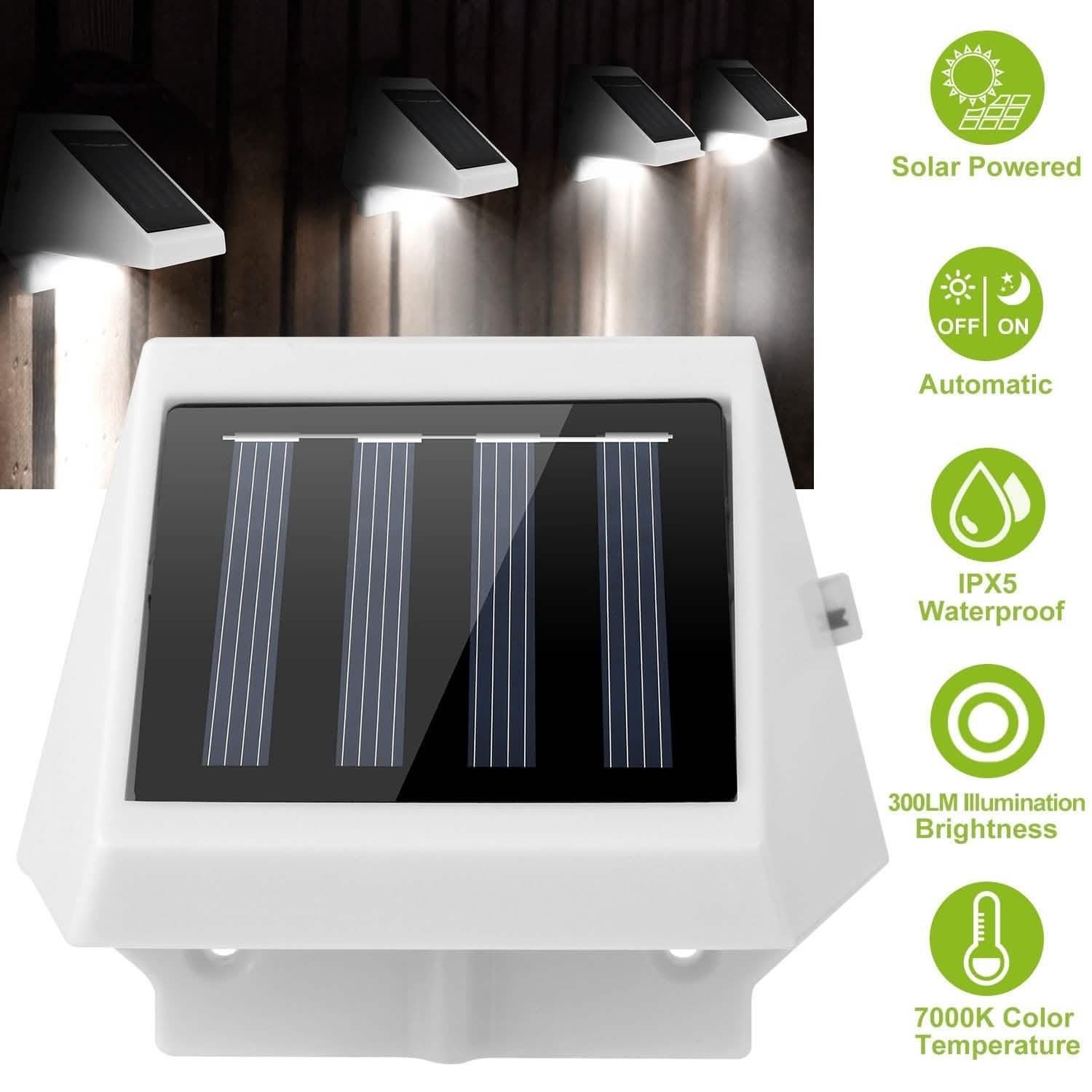 LED Solar Powered Stair Lights by DailySale