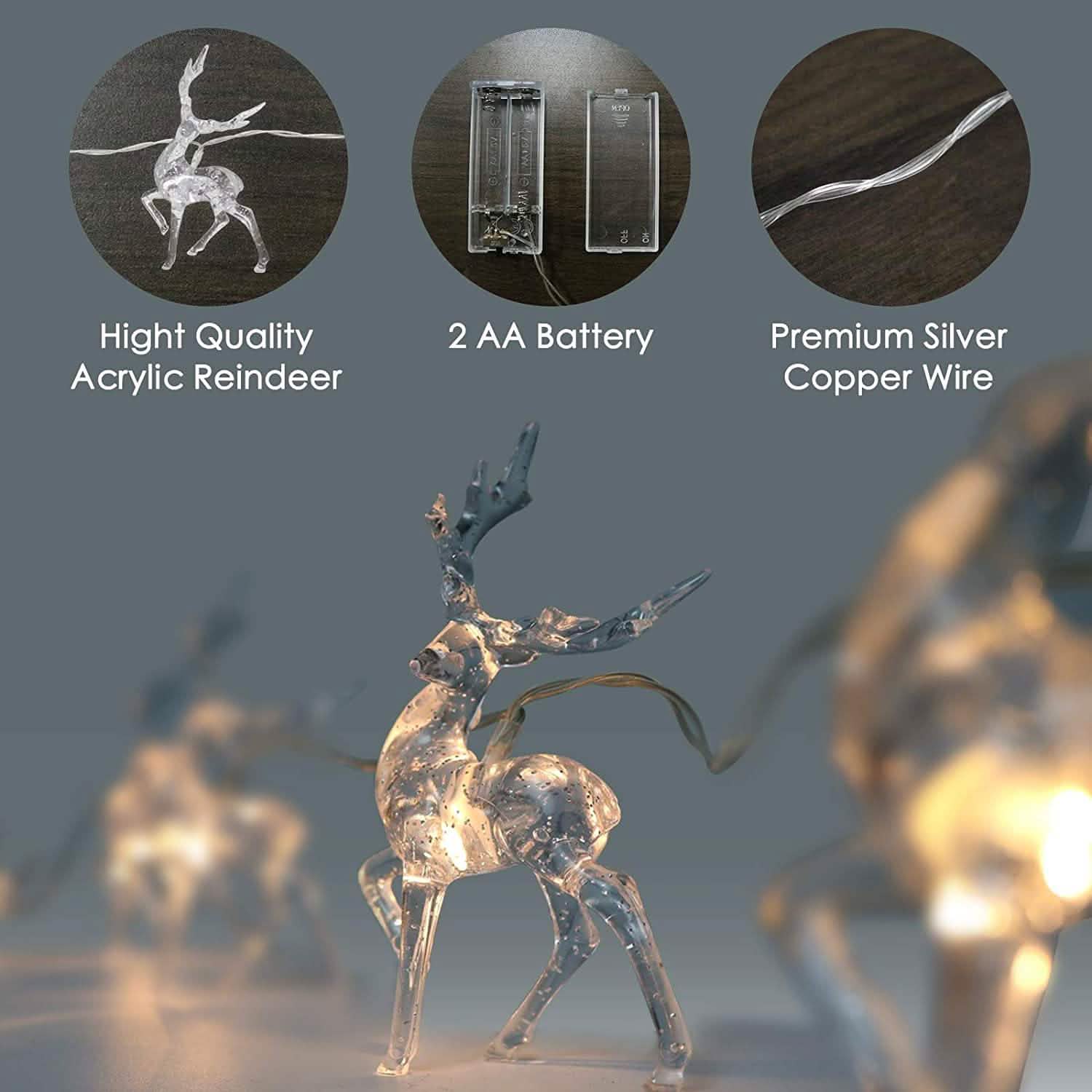 LED Warm White Christmas Lights Reindeer String Lights by DailySale