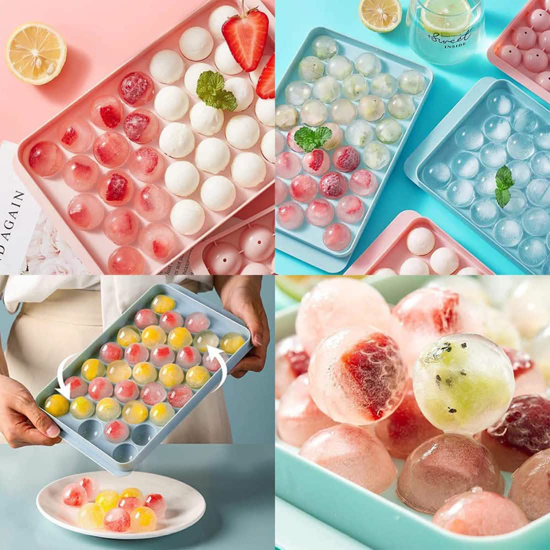 Lid & Bin Ice Ball Maker Mold for Freezer by DailySale