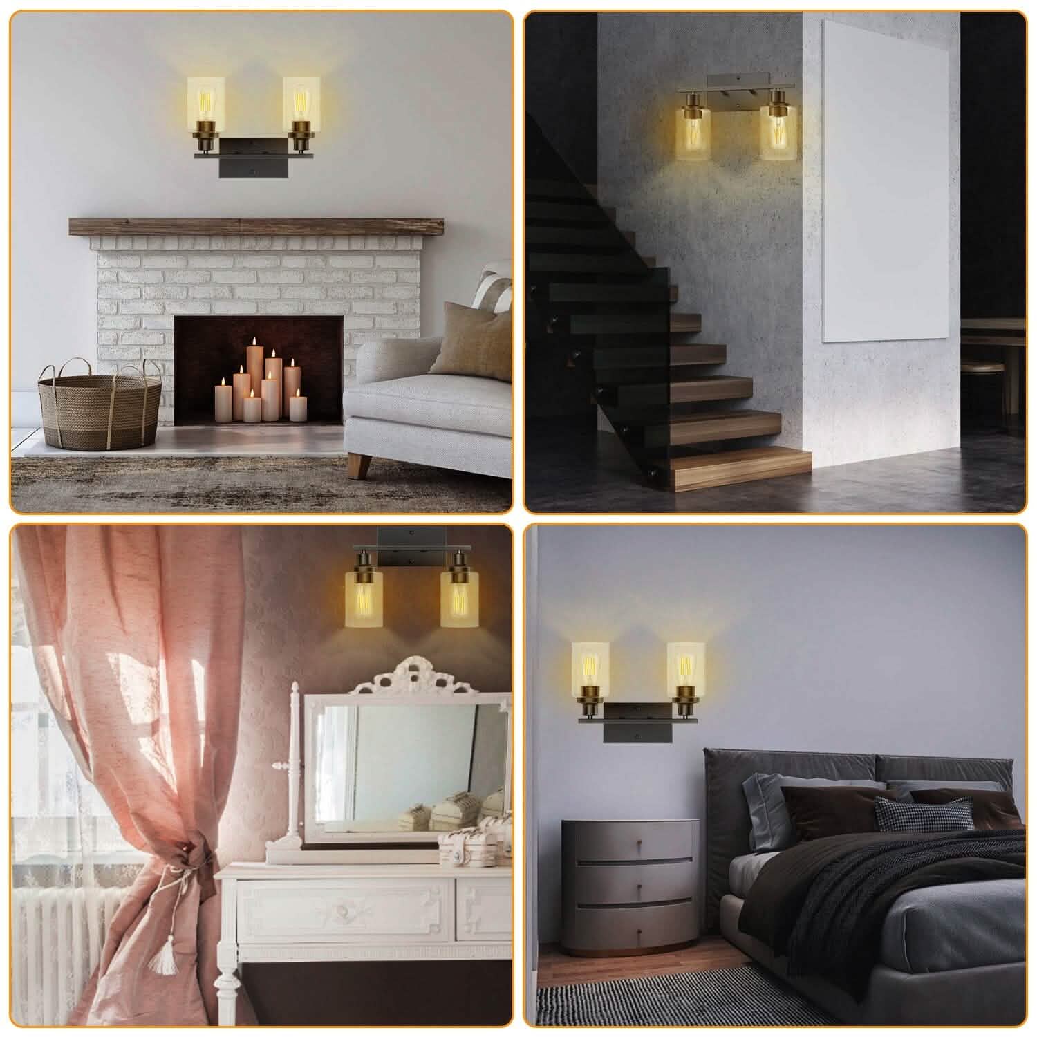 Light Wall Scone Lighting with Clear Glass by DailySale