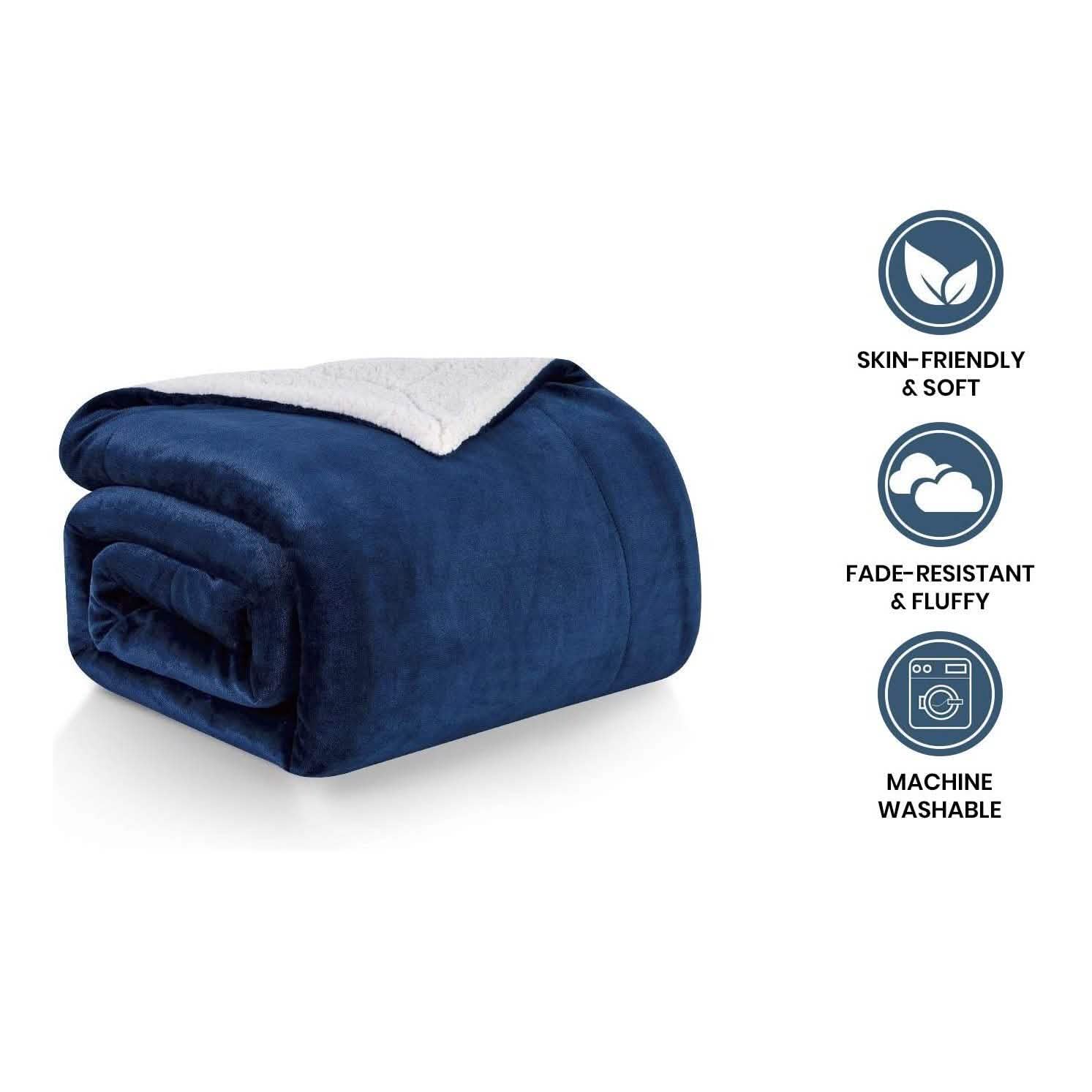 Lightweight Super Soft Cozy Sherpa Fleece Throw Blanket by DailySale