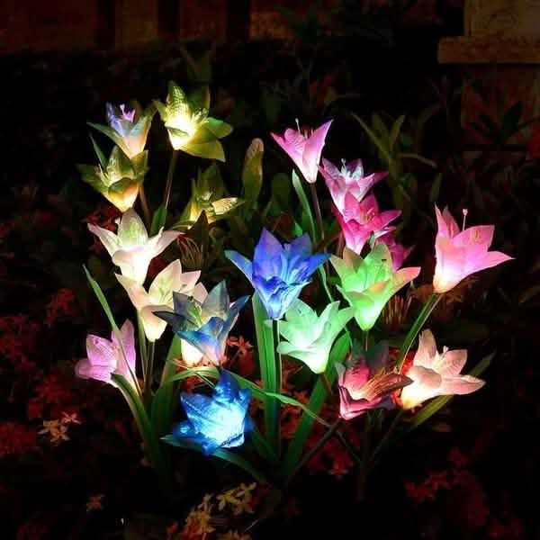 Lily Flower Multi-Color Changing LED Solar Powered Lights by DailySale