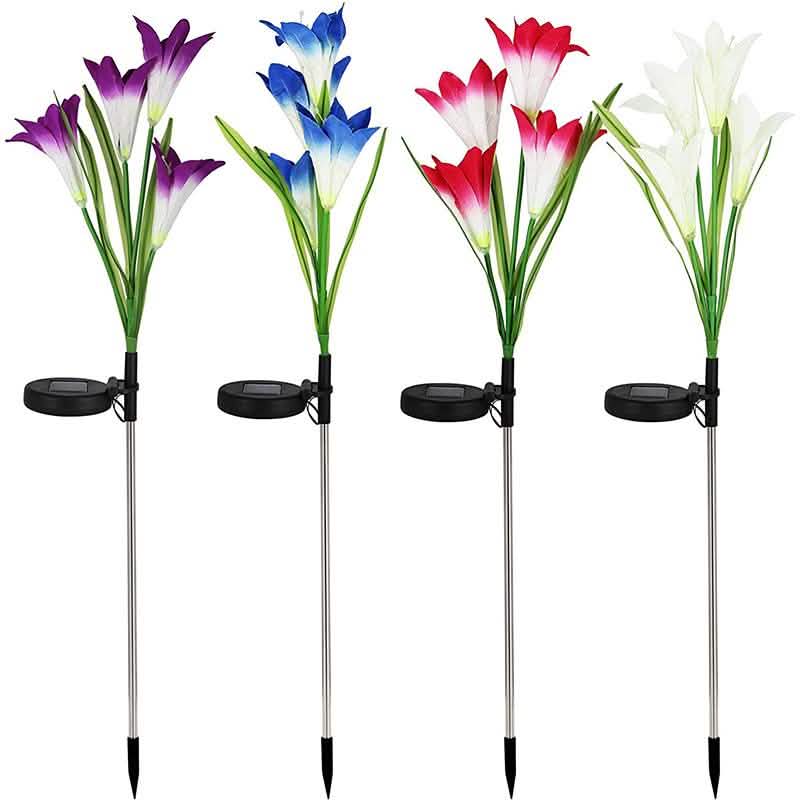 Lily Flower Multi-Color Changing LED Solar Powered Lights by DailySale