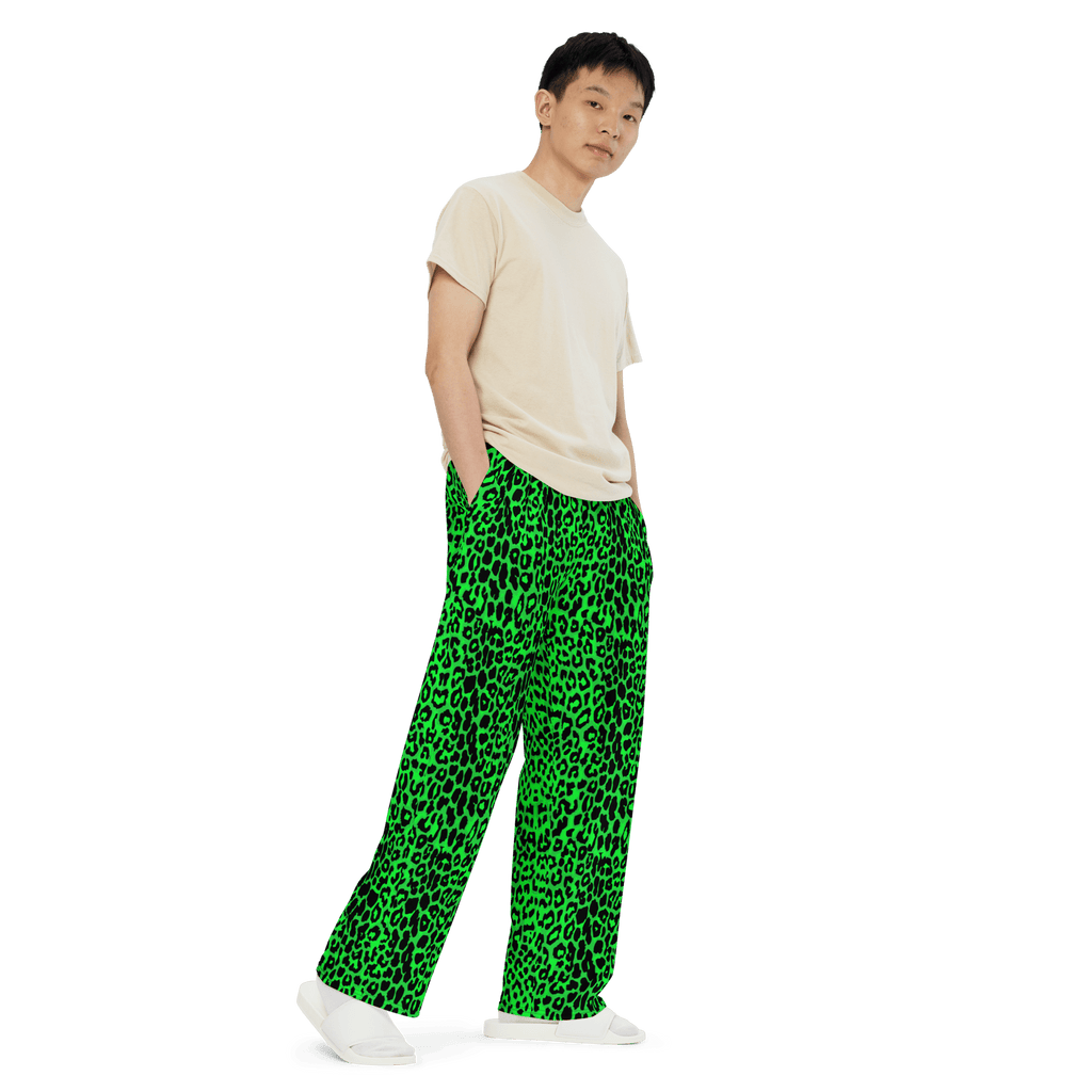 Lime Leopard Unisex Lounge Pants by Goth Cloth Co.