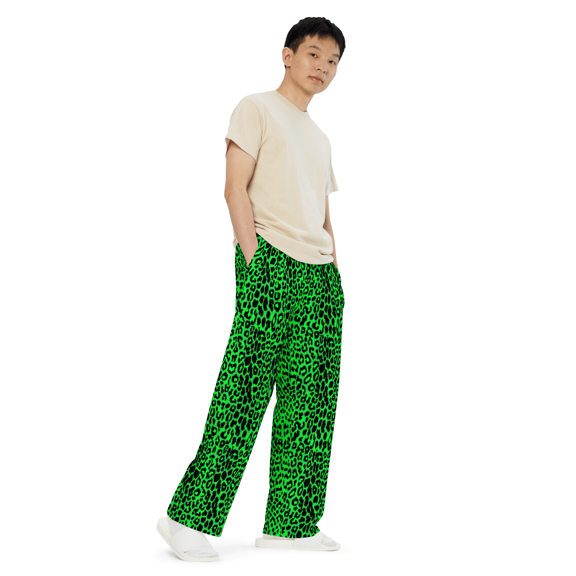 Lime Leopard Unisex Lounge Pants by Goth Cloth Co.