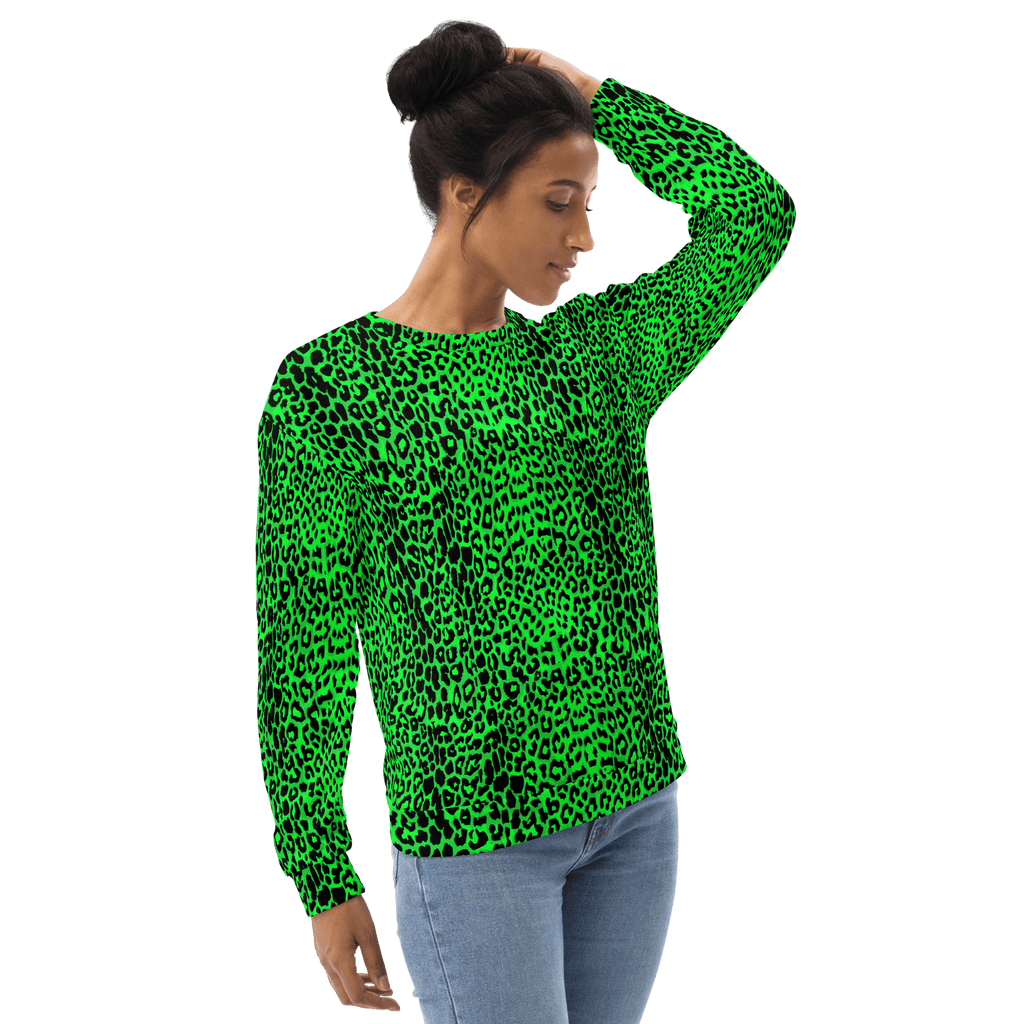 Lime Leopard Unisex Sweatshirt by Goth Cloth Co.