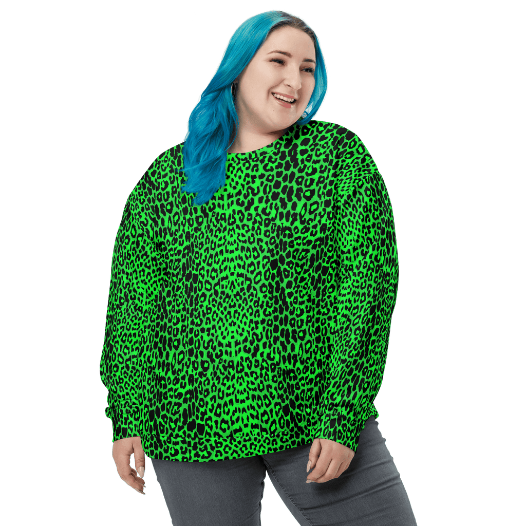 Lime Leopard Unisex Sweatshirt by Goth Cloth Co.