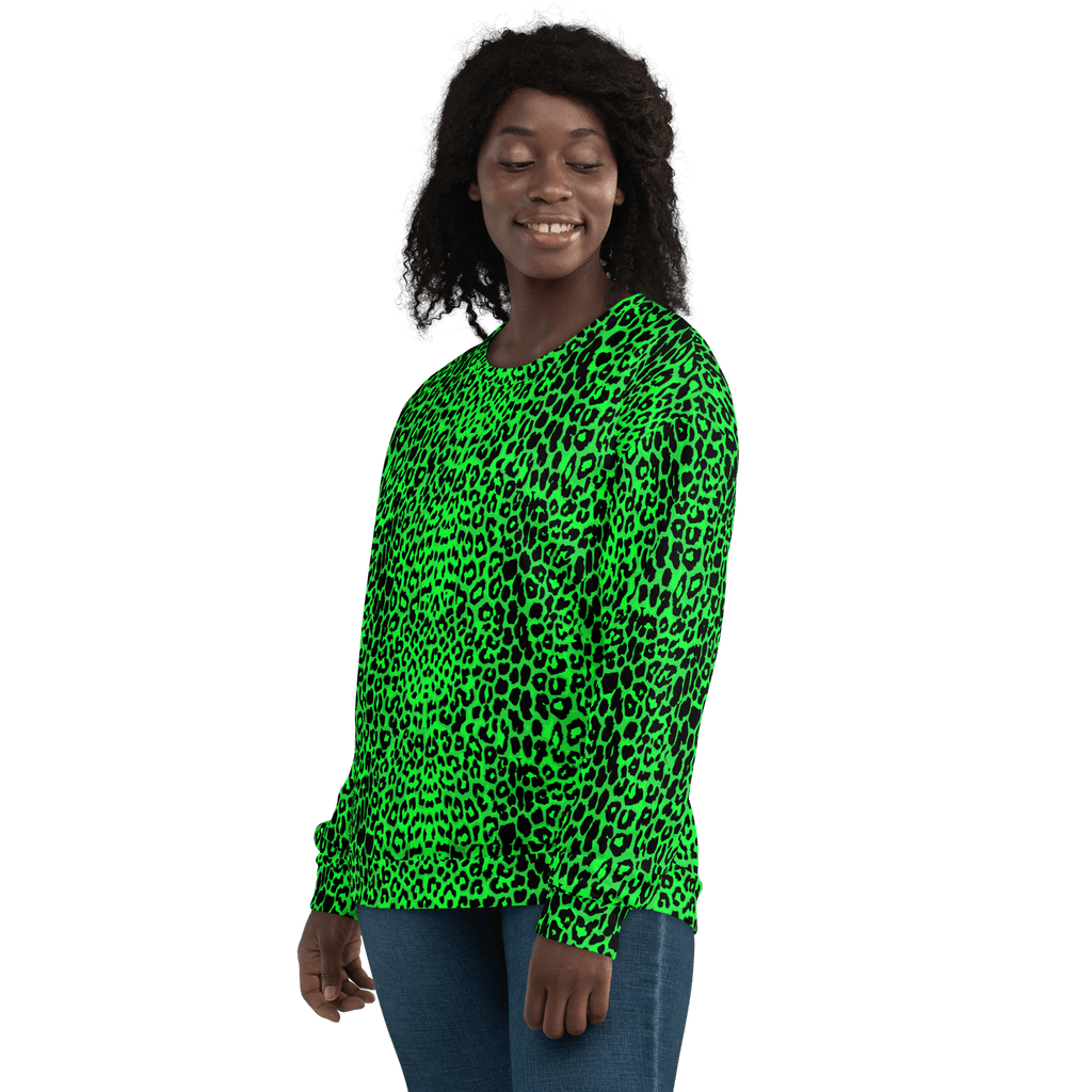 Lime Leopard Unisex Sweatshirt by Goth Cloth Co.