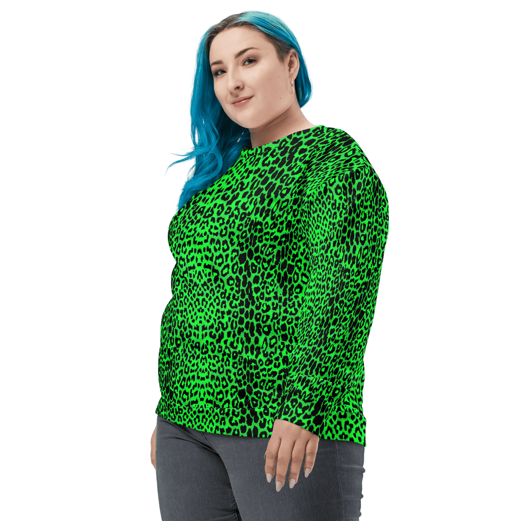 Lime Leopard Unisex Sweatshirt by Goth Cloth Co.