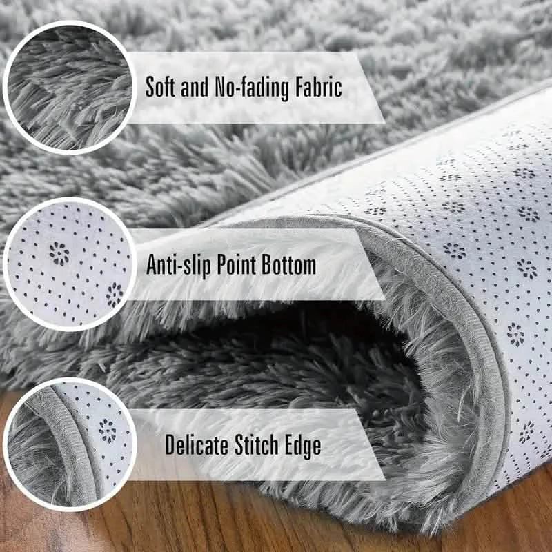 Luxurious Velvet Rectangular Shaggy Plush Carpet Rug by DailySale