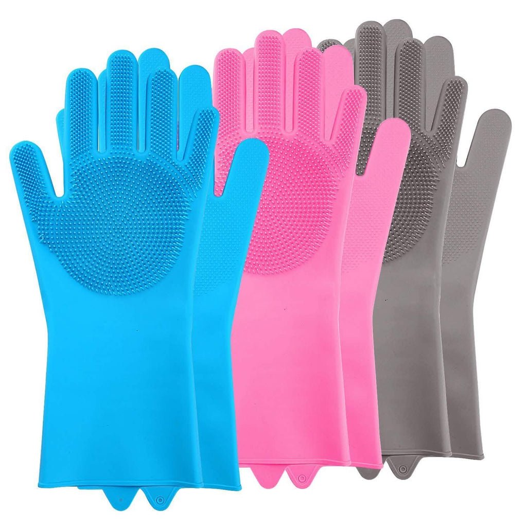 Magic Silicone Brush Dishwashing Gloves by DailySale