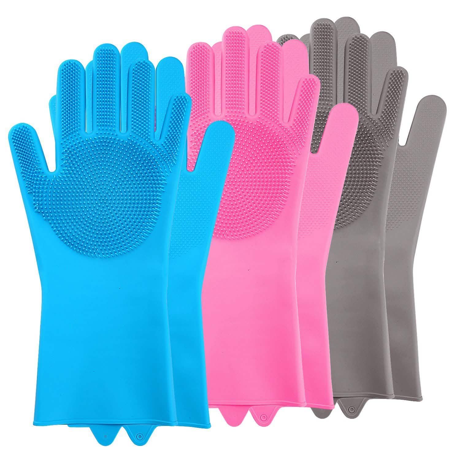 Magic Silicone Brush Dishwashing Gloves by DailySale