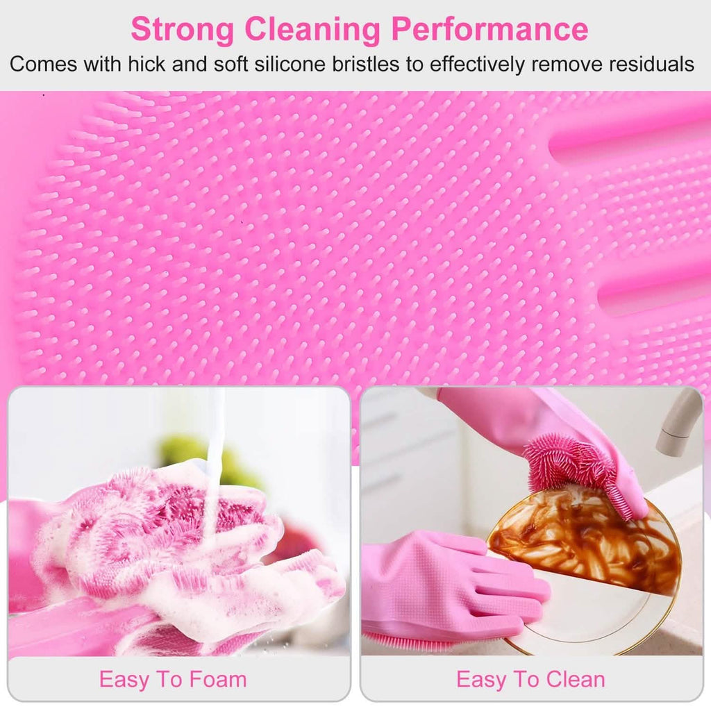 Magic Silicone Brush Dishwashing Gloves by DailySale