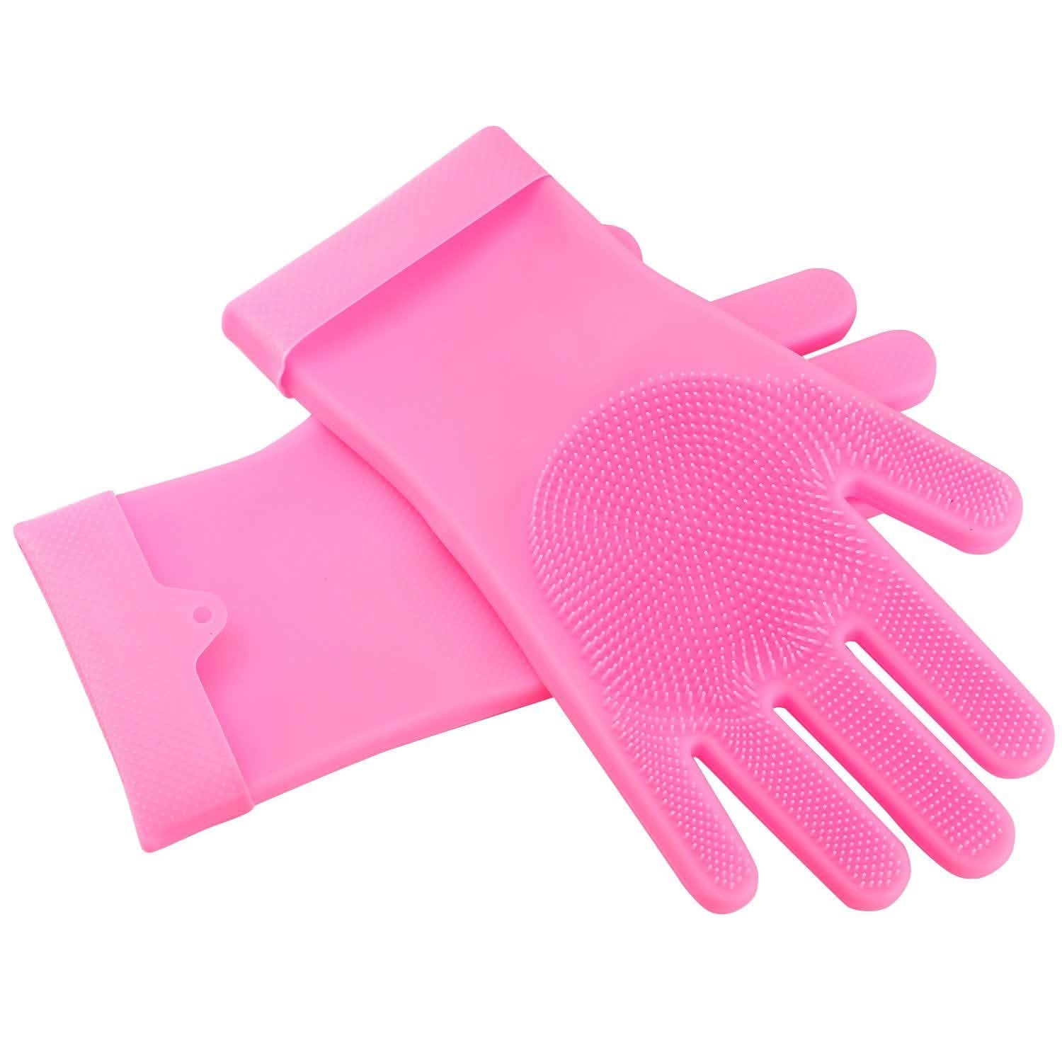 Magic Silicone Brush Dishwashing Gloves by DailySale