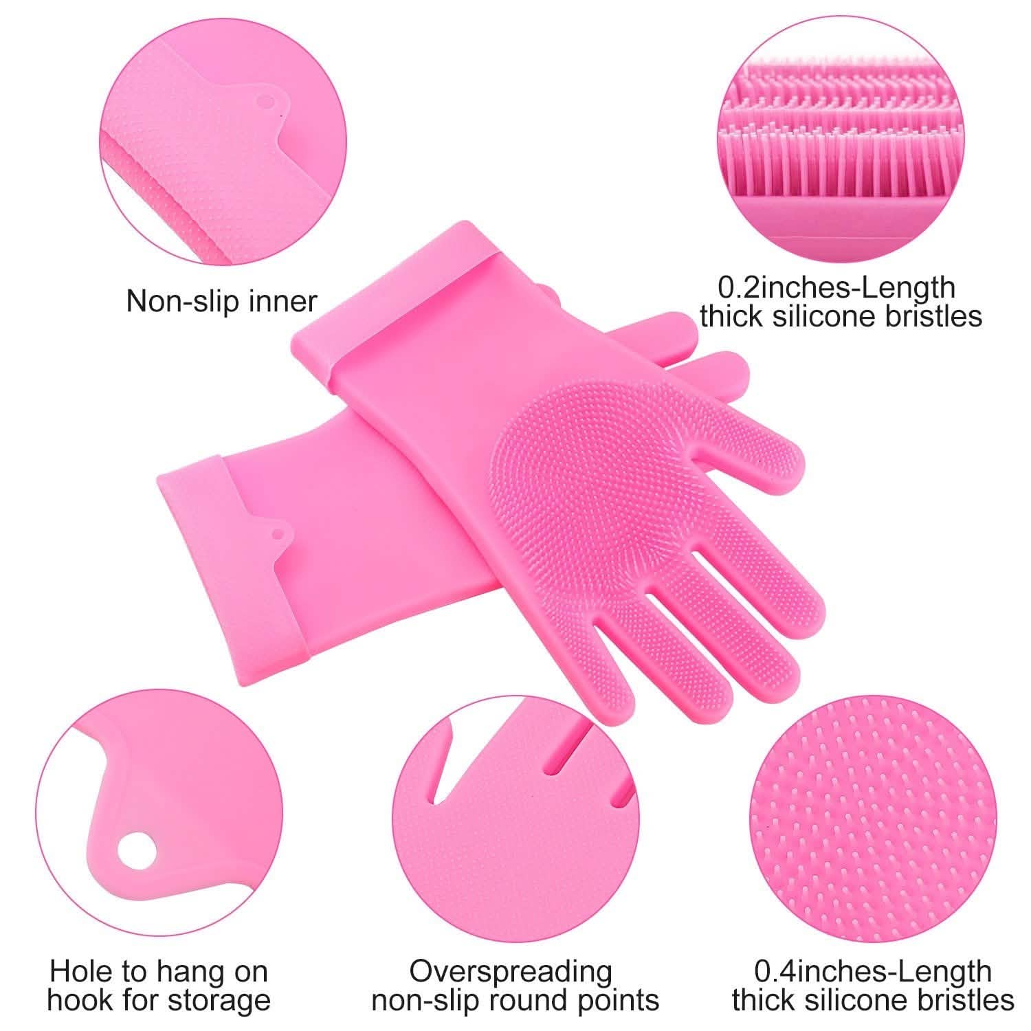Magic Silicone Brush Dishwashing Gloves by DailySale