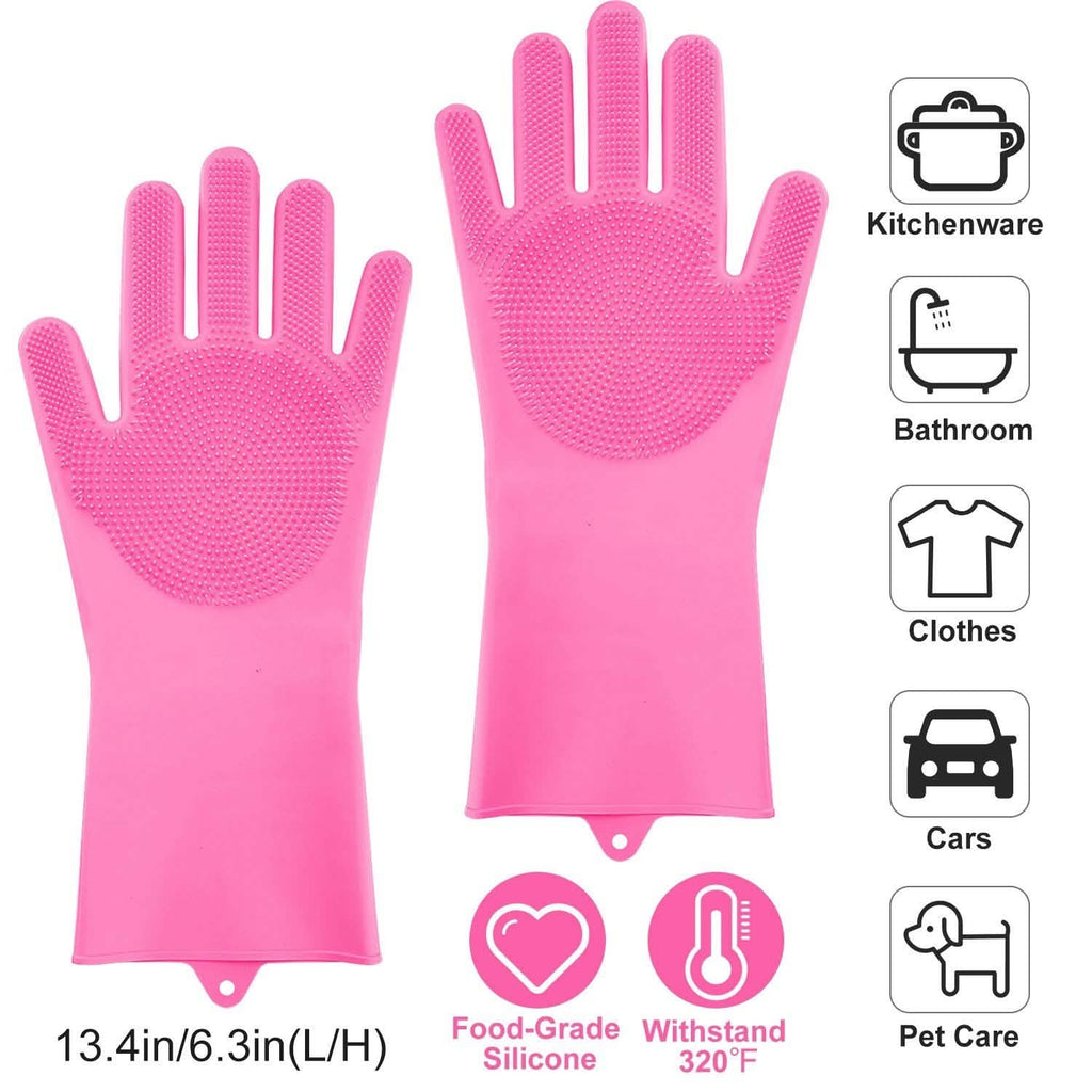Magic Silicone Brush Dishwashing Gloves by DailySale