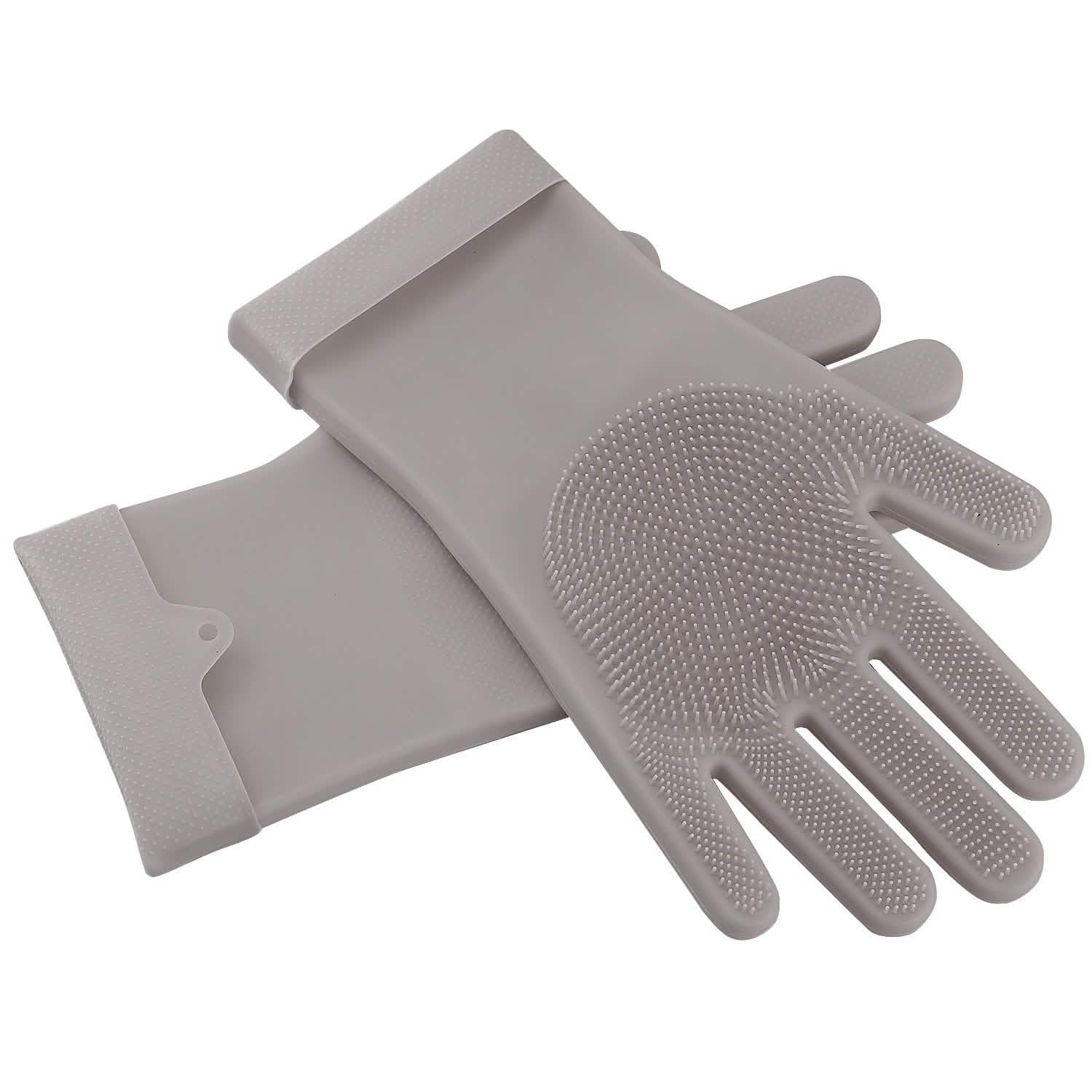 Magic Silicone Brush Dishwashing Gloves by DailySale