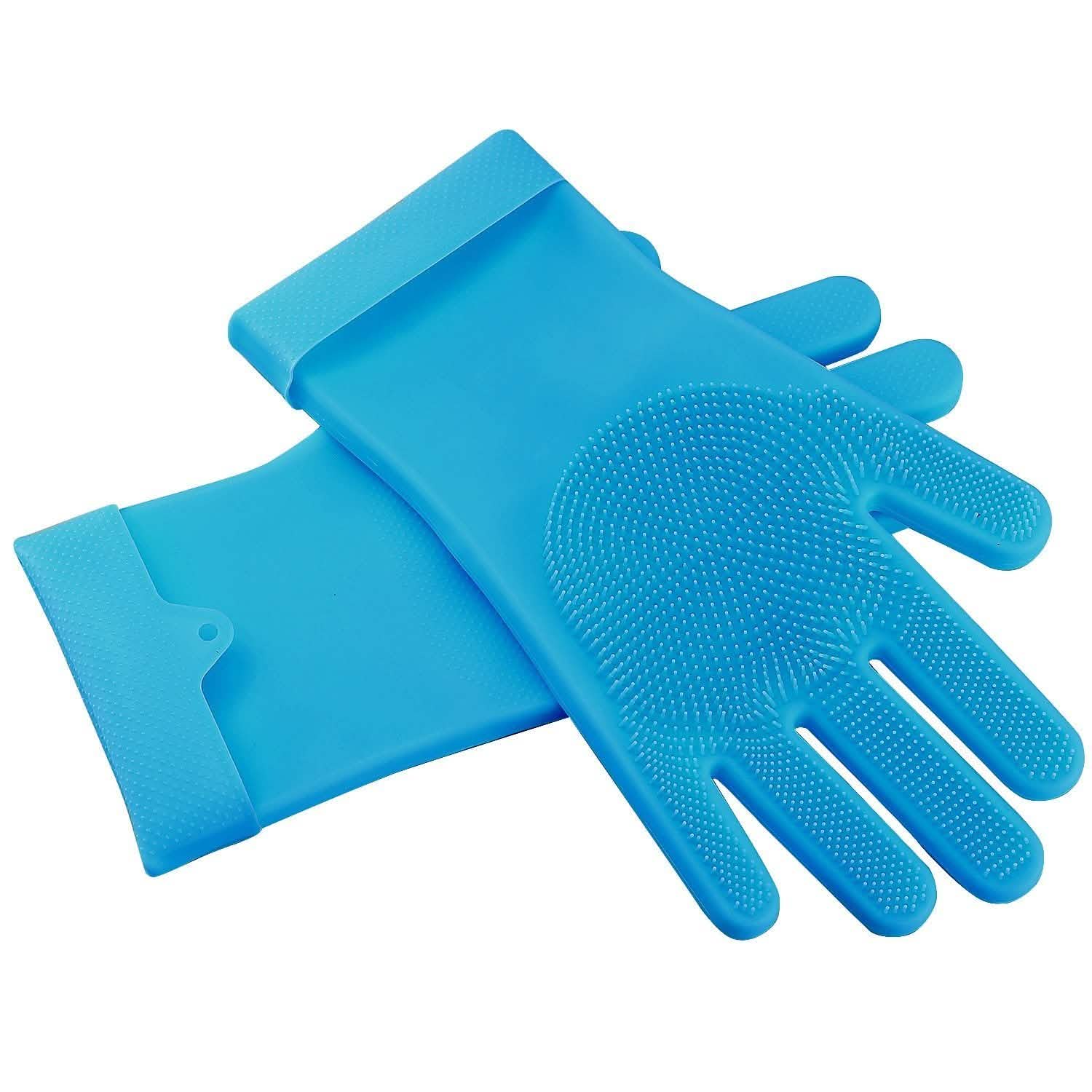 Magic Silicone Brush Dishwashing Gloves by DailySale