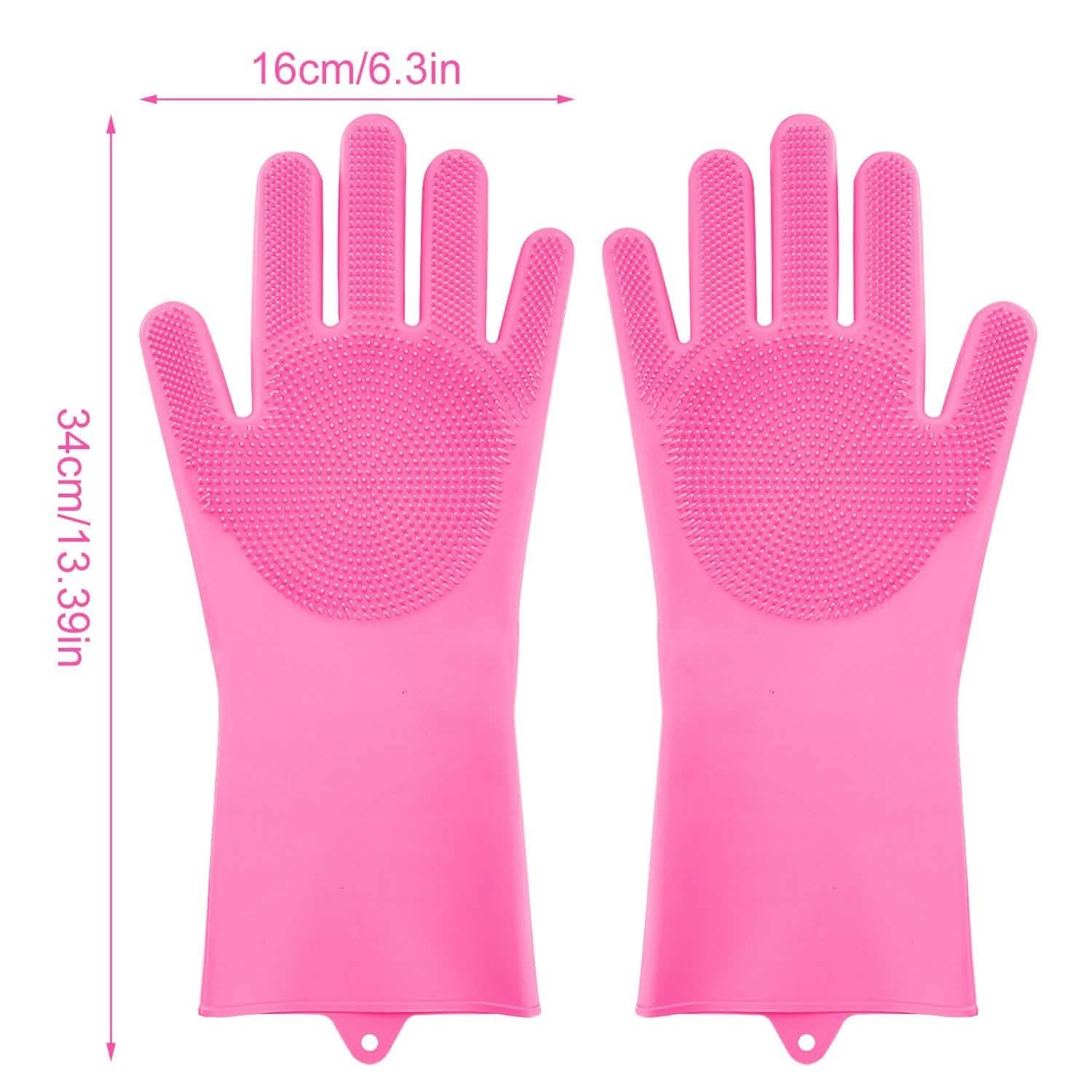 Magic Silicone Brush Dishwashing Gloves by DailySale