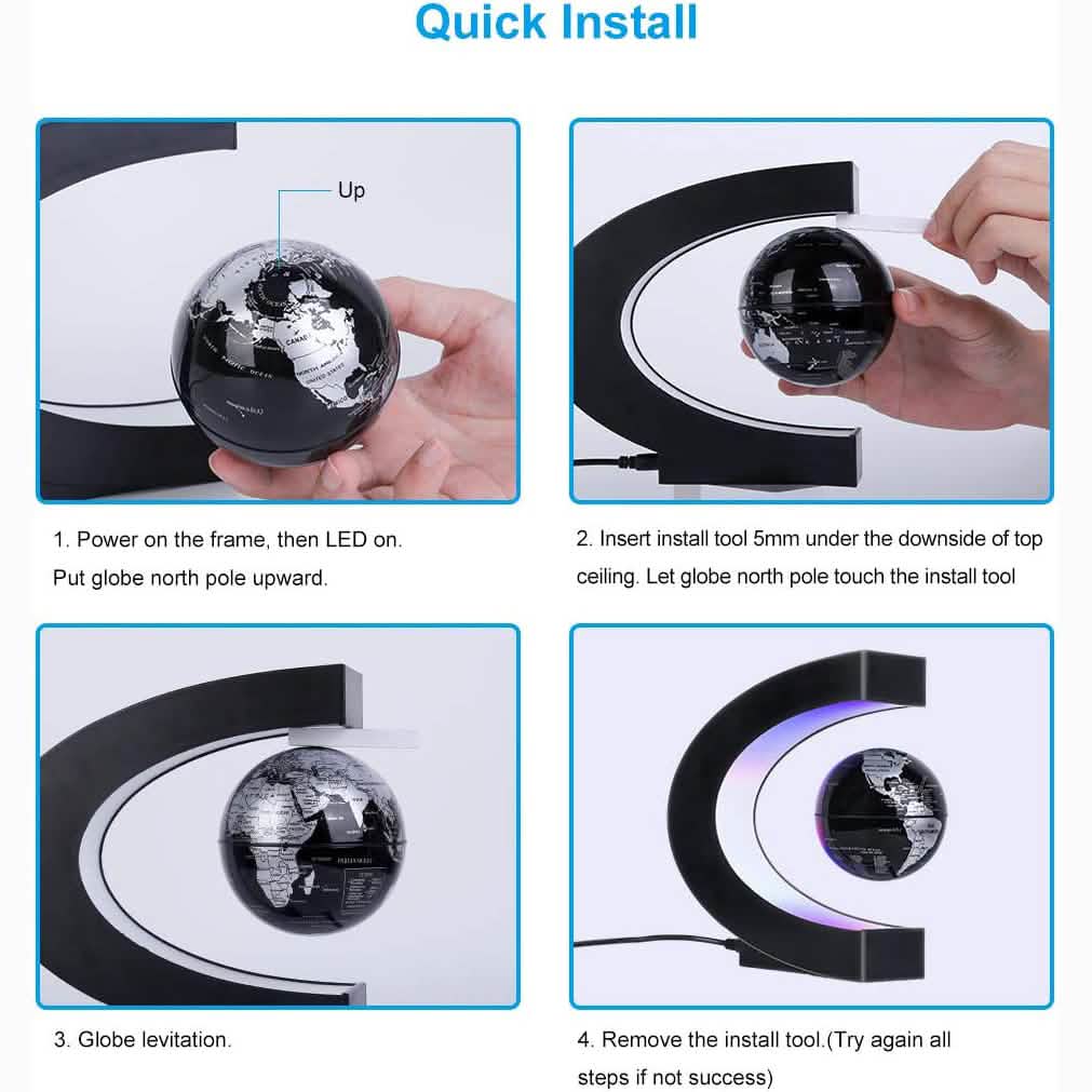 Magnetic Levitation Globe with LED Light by DailySale