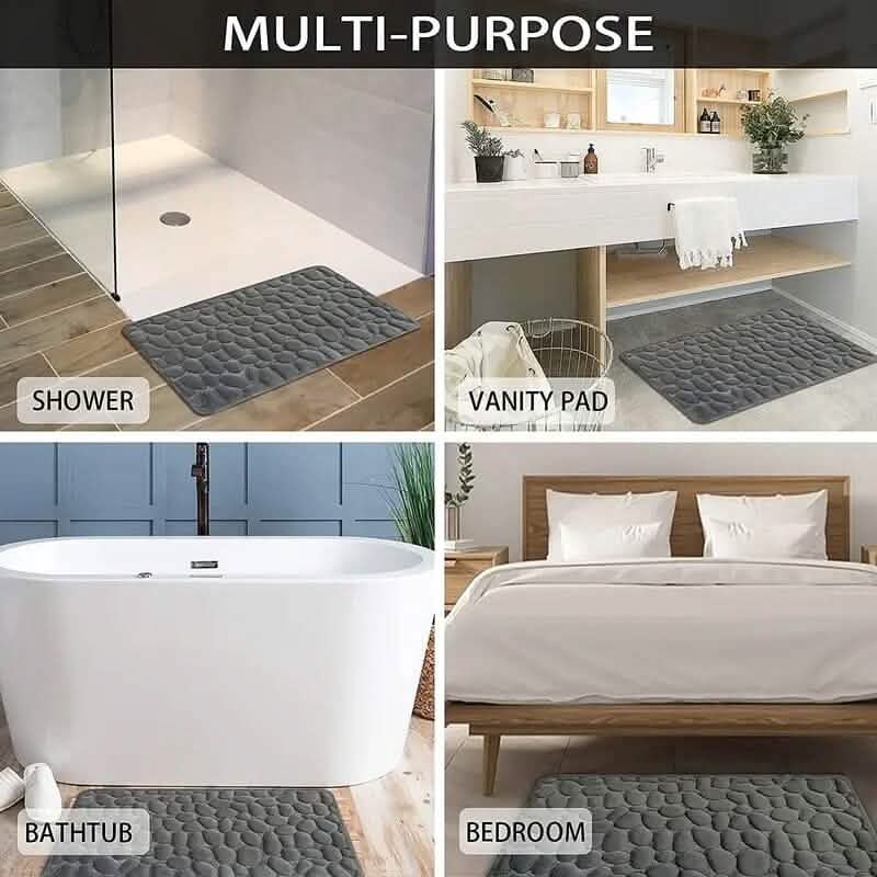 Memory Foam Bath Rug with Cobblestone Embossment by DailySale